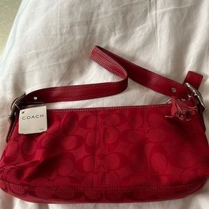 Authentic Coach Red monogram shoulder bag.